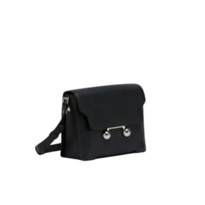 MARNI BLACK LEATHER TRUNKAROO MEDIUM SHOULDER BAG