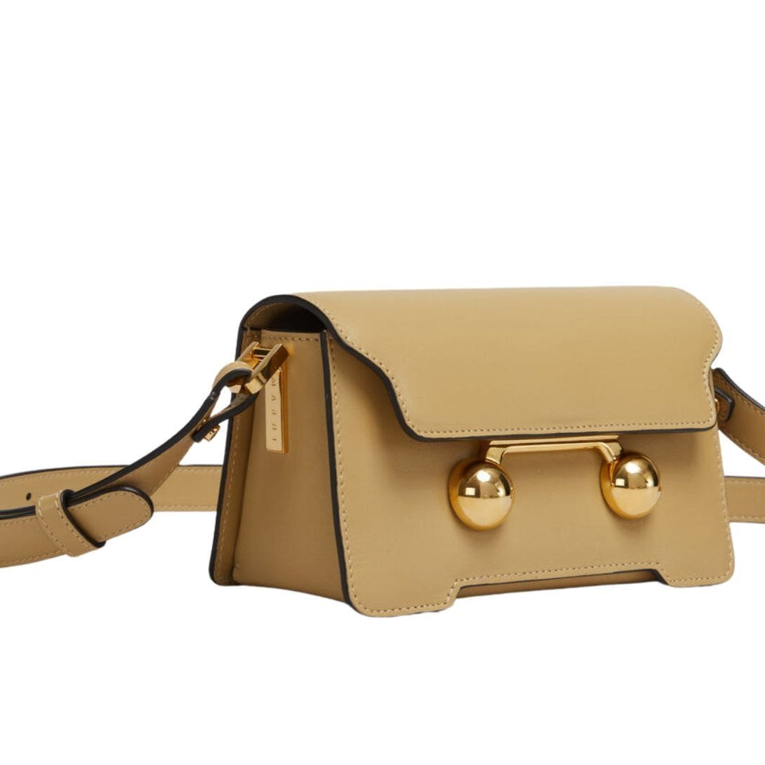 MARNI CAMEL LEATHER TRUNKAROO MINI SHOULDER BAG - Image 3