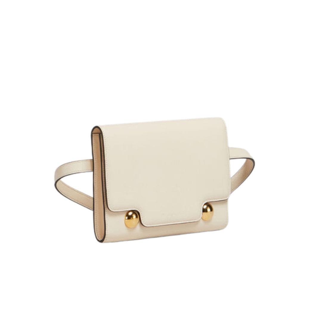MARNI CREAM LEATHER TRUNKAROO BUM BAG - Image 4