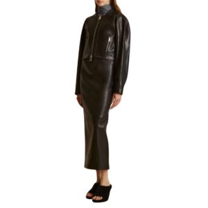 KHAITE THE GRACELL JACKET IN BLACK LEATHER