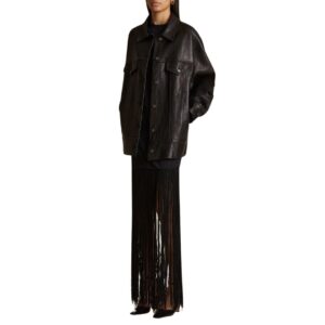 KHAITE THE GRIZZO JACKET IN BLACK LEATHER