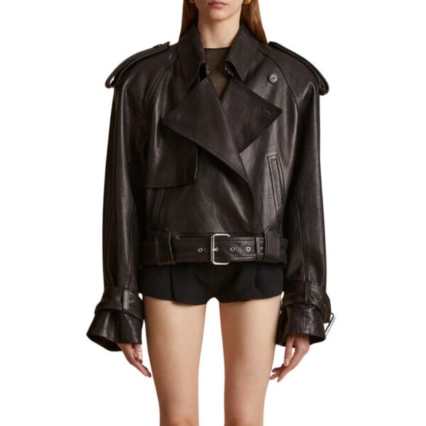 KHAITE THE HAMMOND JACKET IN BLACK LEATHER