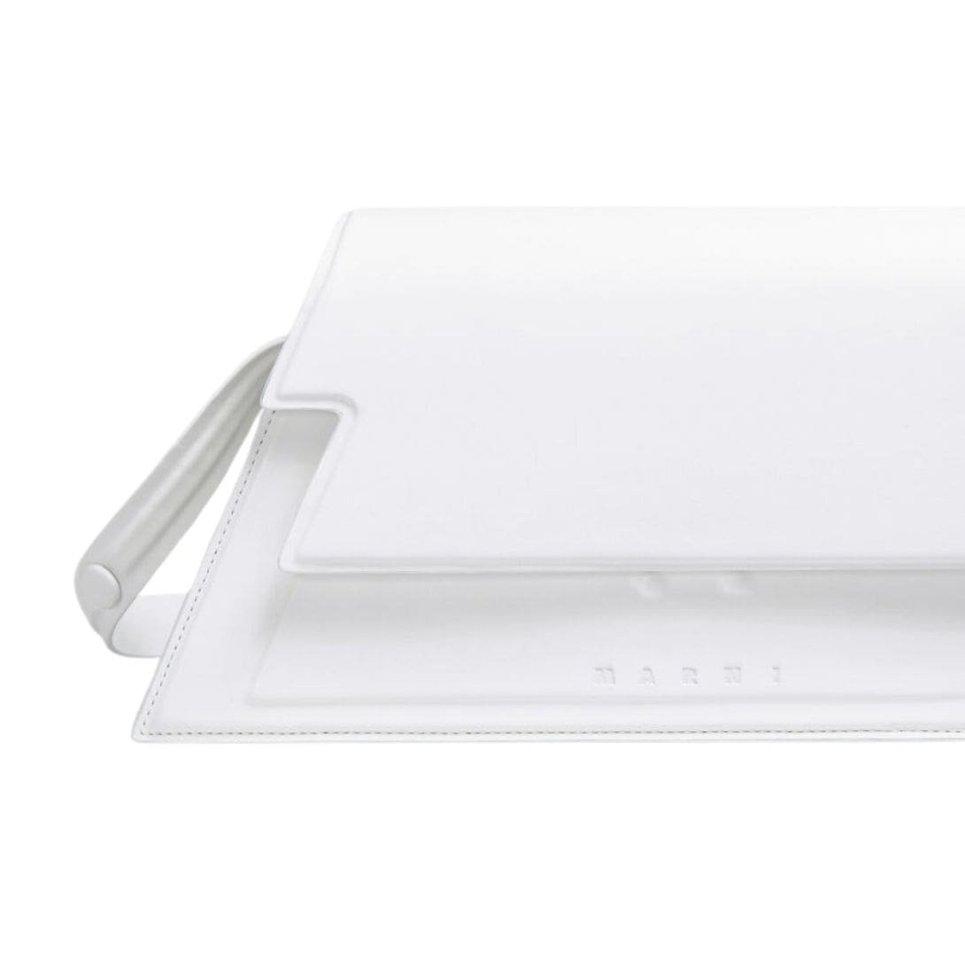 MARNI MEDIUM TRUNKOISE BAG IN SMOOTH WHITE LEATHER - Image 3