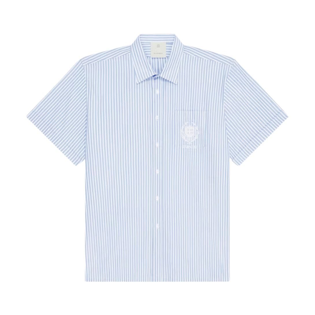 GIVENCHY STRIPED GIVENCHY CREST SHIRT IN COTTON