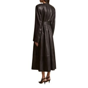 KHAITE THE MINNLER TRENCH IN BLACK LEATHER