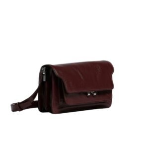 MARNI RED LEATHER TRUNK SOFT BAG