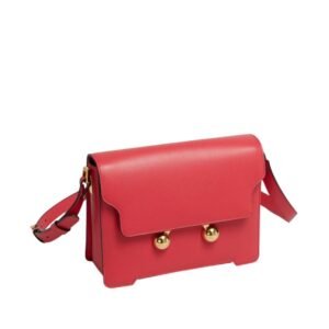 MARNI RED LEATHER TRUNKAROO MEDIUM SHOULDER BAG