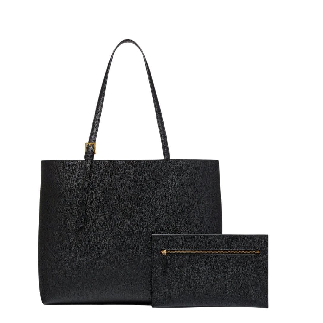 MCM MEDIUM HIMMEL SHOPPER IN EMBOSSED LOGO LEATHER BLACK - Image 3