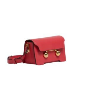 MARNI RED LEATHER TRUNKAROO MINI SHOULDER BAG