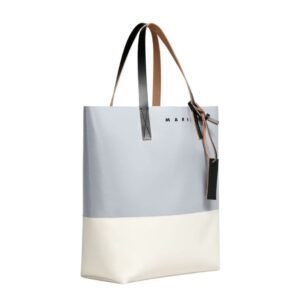 MARNI SILVER AND BEIGE TRIBECA SHOPPING BAG
