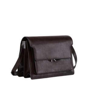 MARNI TRUNK SOFT LARGE BAG IN BROWN LEATHER