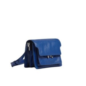 MARNI TRUNK SOFT MINI BAG IN BLUE LEATHER