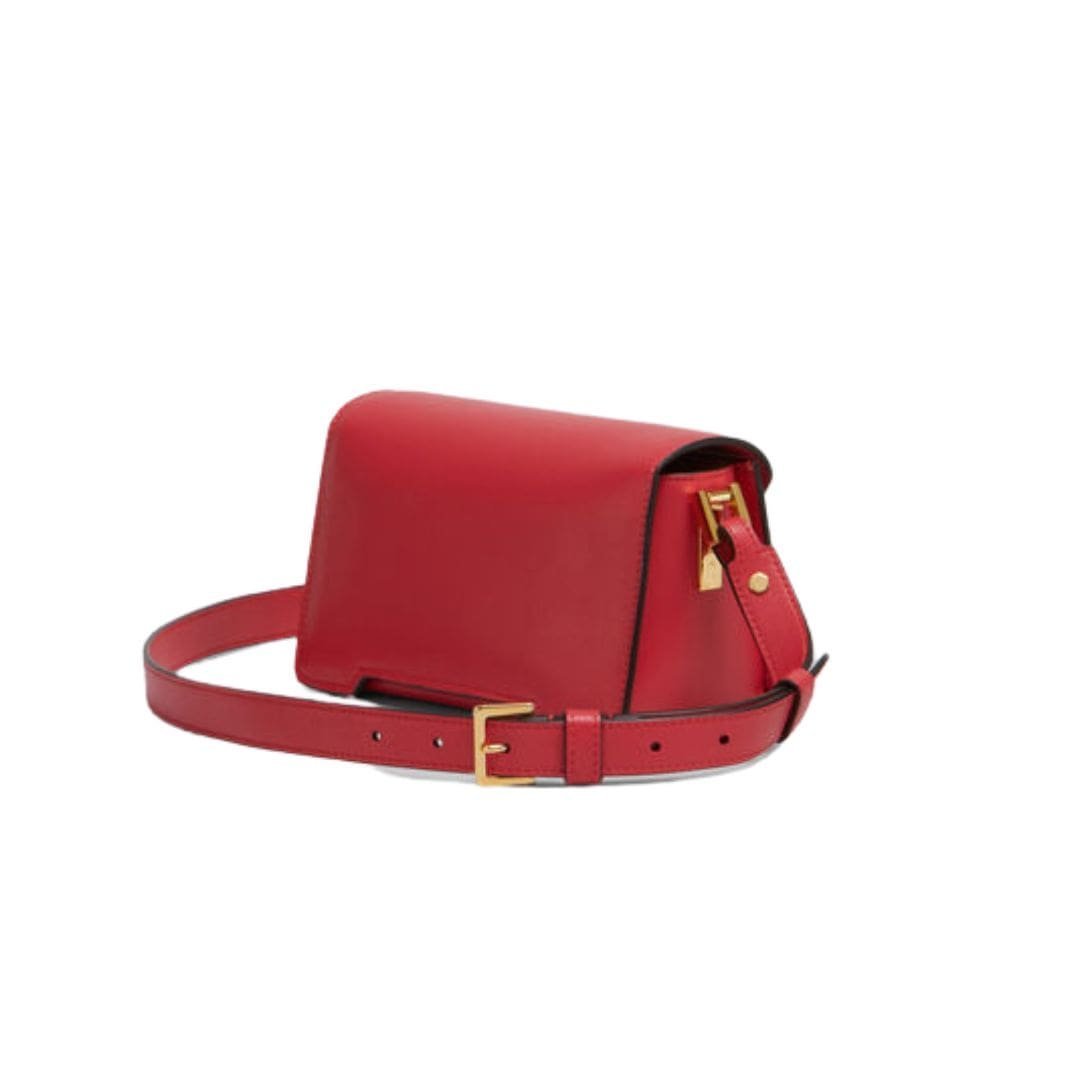 MARNI RED LEATHER TRUNKAROO MEDIUM SHOULDER BAG - Image 4