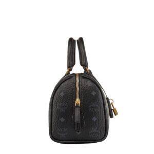 MCM SMALL ELLA BOSTON BAG IN VISETOS BLACK