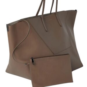 BRUNELLO CUCINELLI CALFSKIN LARGE SHOPPER BAG WITH MONILI