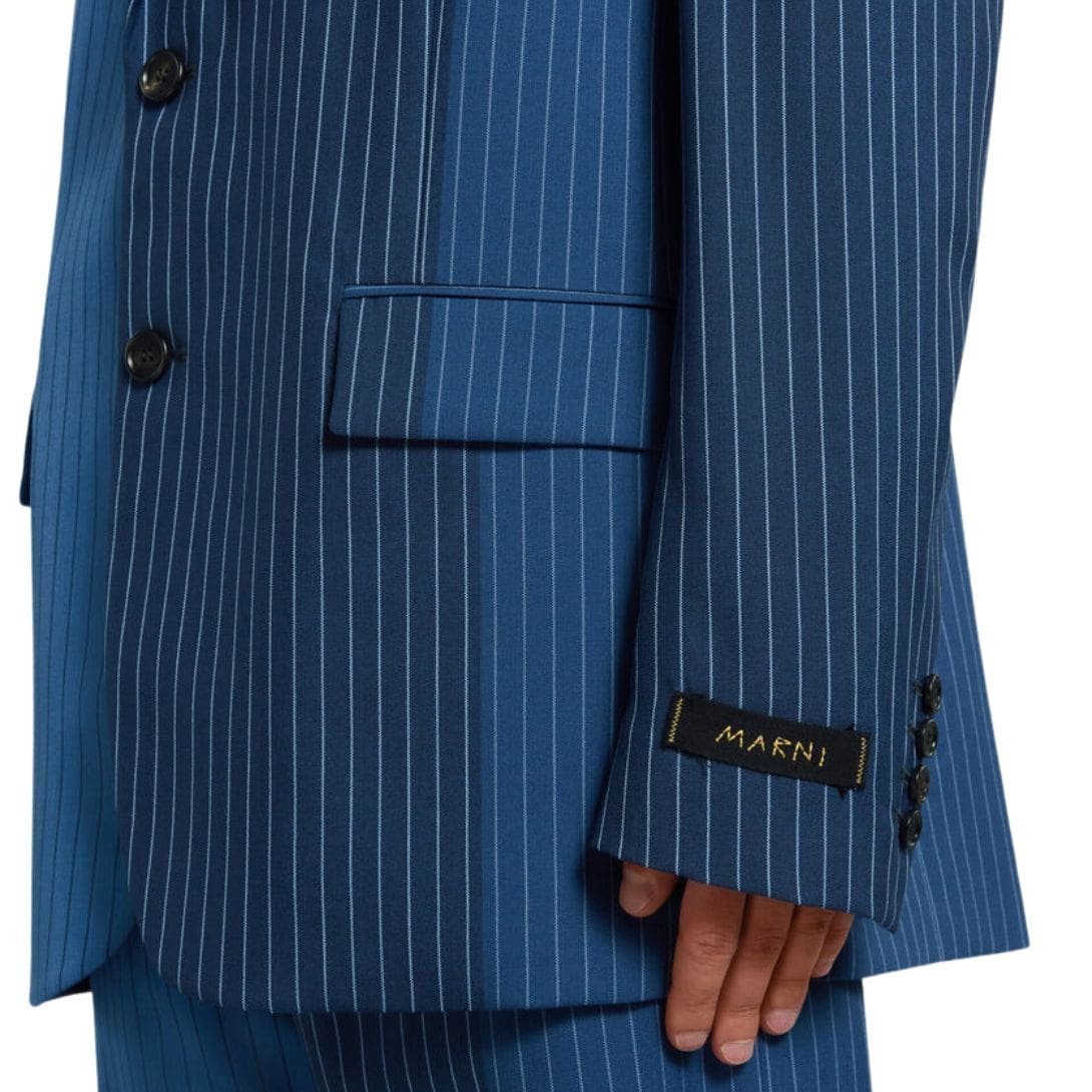 MARNI BLUE DÉGRADÉ PINSTRIPE WOOL BLAZER - Image 6