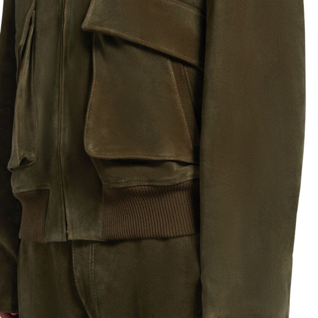 MARNI GREEN SUEDE JACKET WITH SHEARLING COLLAR - Image 6