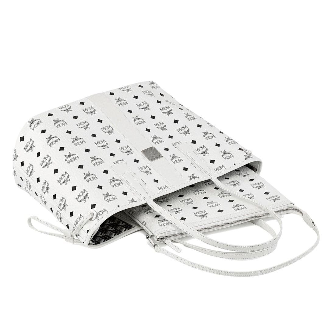 MCM SMALL REVERSIBLE LIZ SHOPPER IN VISETOS WHITE - Image 3