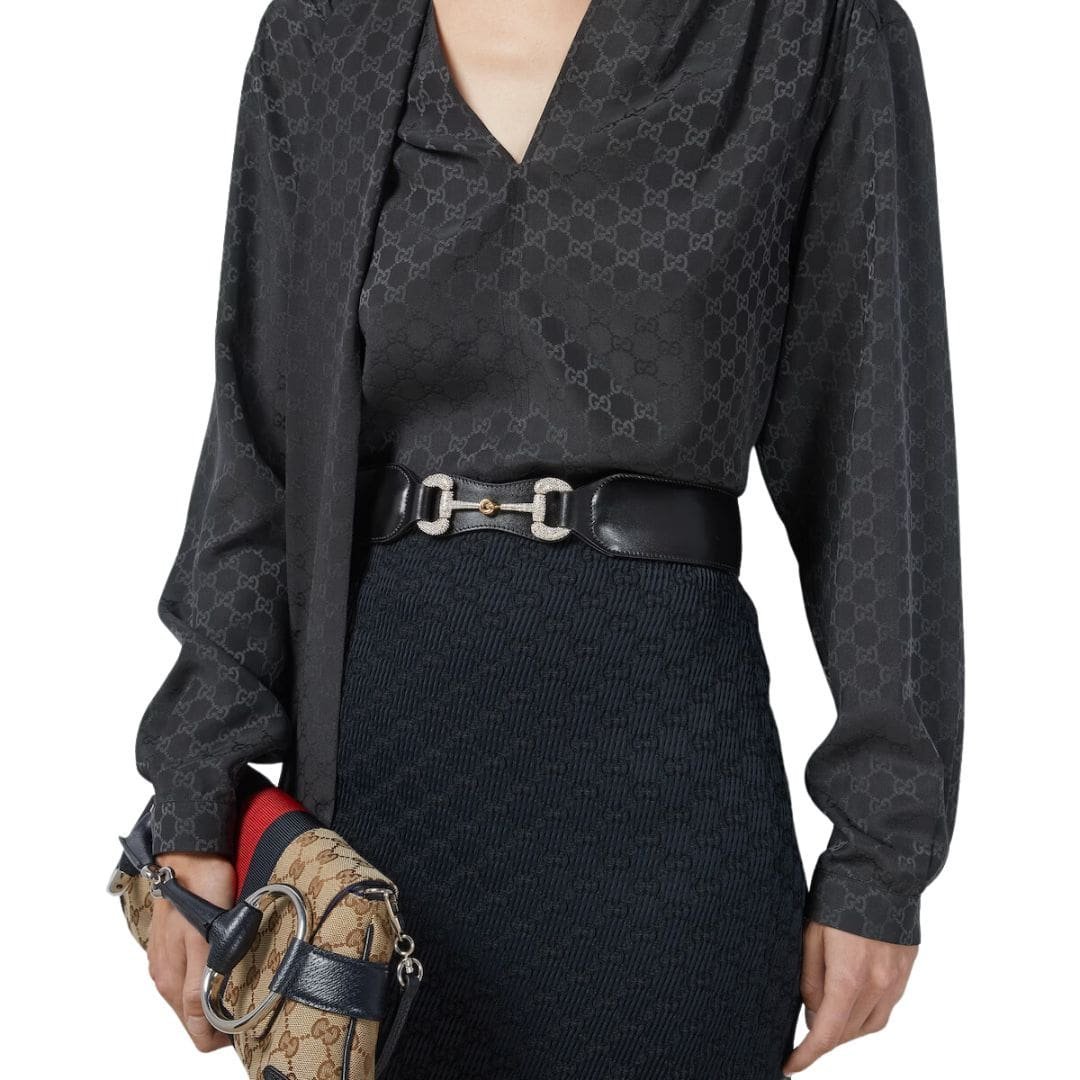 GUCCI 1955 HORSEBIT WIDE LEATHER BELT - Image 2