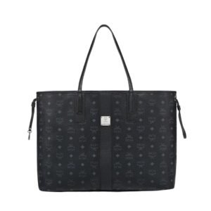 MCM LARGE REVERSIBLE LIZ SHOPPER IN VISETOS BLACK