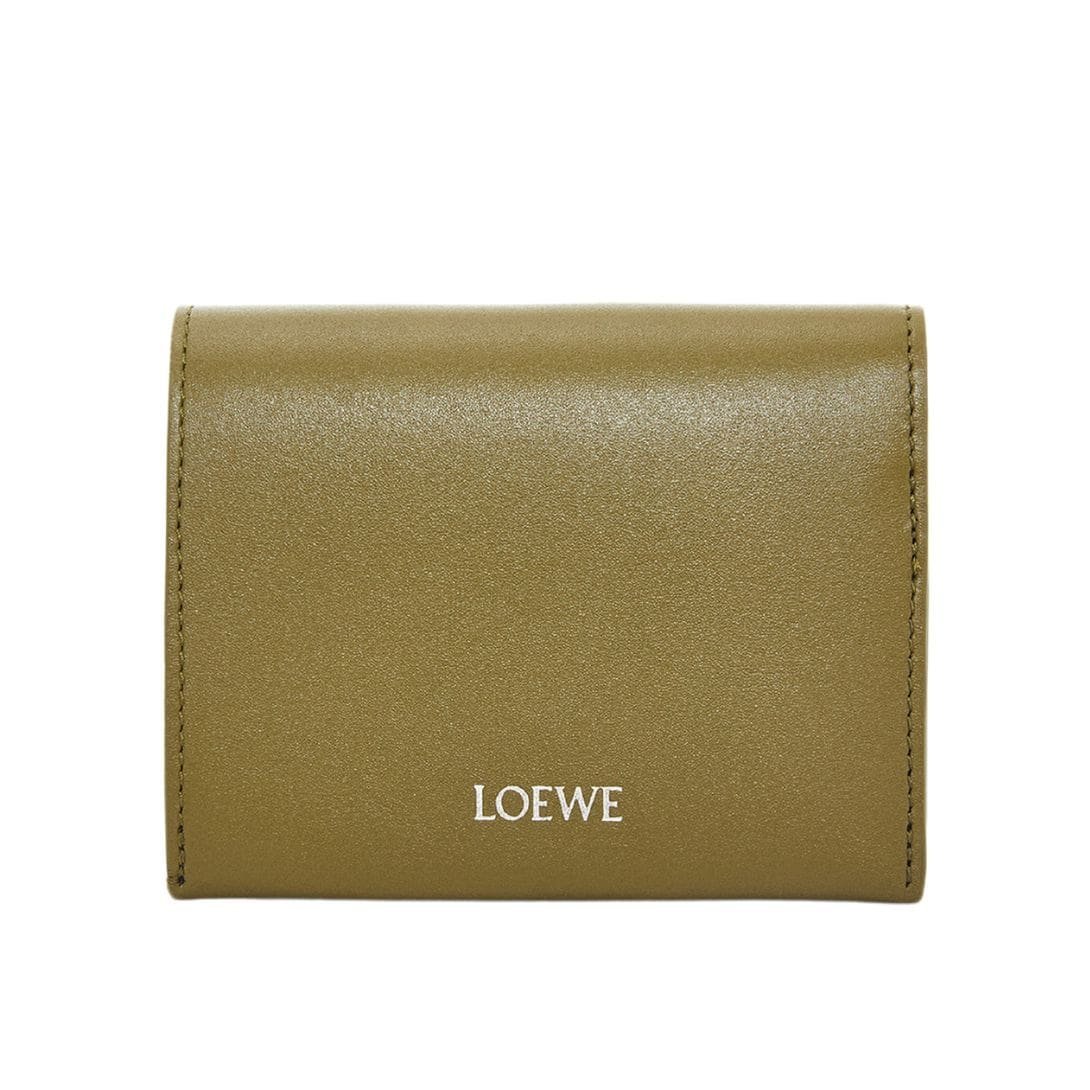 LOEWE TRIFOLD WALLET WITH ZIP IN SHINY CALFSKIN