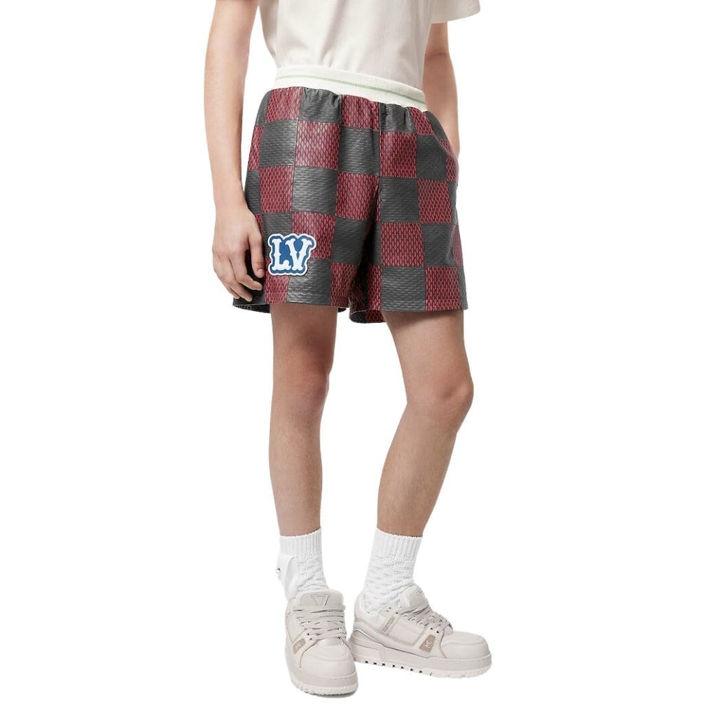 LOUIS VUITTON LEATHER INTARSIA DAIMER RUGBY SHORTS - Image 4