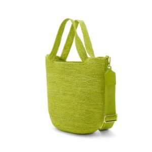 LOEWE MINI SLIT BAG IN RAFFIA AND CALFSKIN