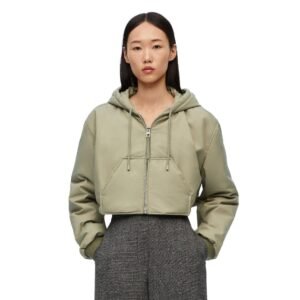LOEWE CROPPED JACKET WITH HOOD IN COTTON BLEND