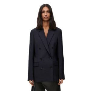 LOEWE DOUBLE BREASTED WOOL AND MOHAIR JACKET