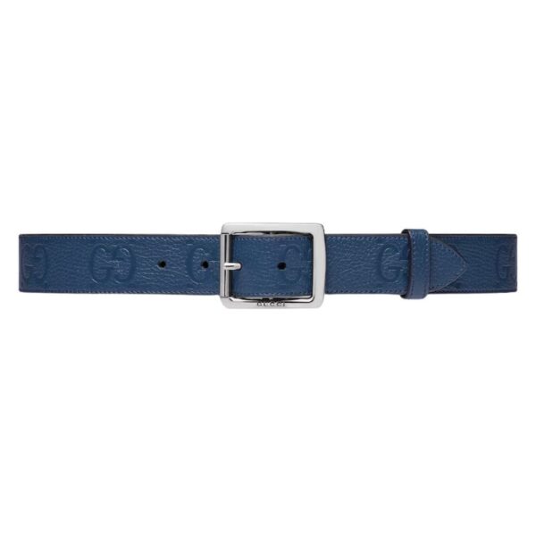 GUCCI GG RUBBER-EFFECT LEATHER BELT