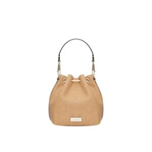 VALENTINO GARAVANI LOCÒ RAFFIA BUCKET BAG