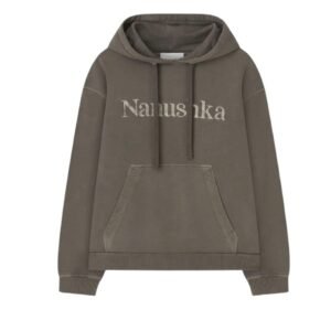 NANUSHKA EVER ORGANICALLY GROWN COTTON-FLEECE HOODIE ASPHALT