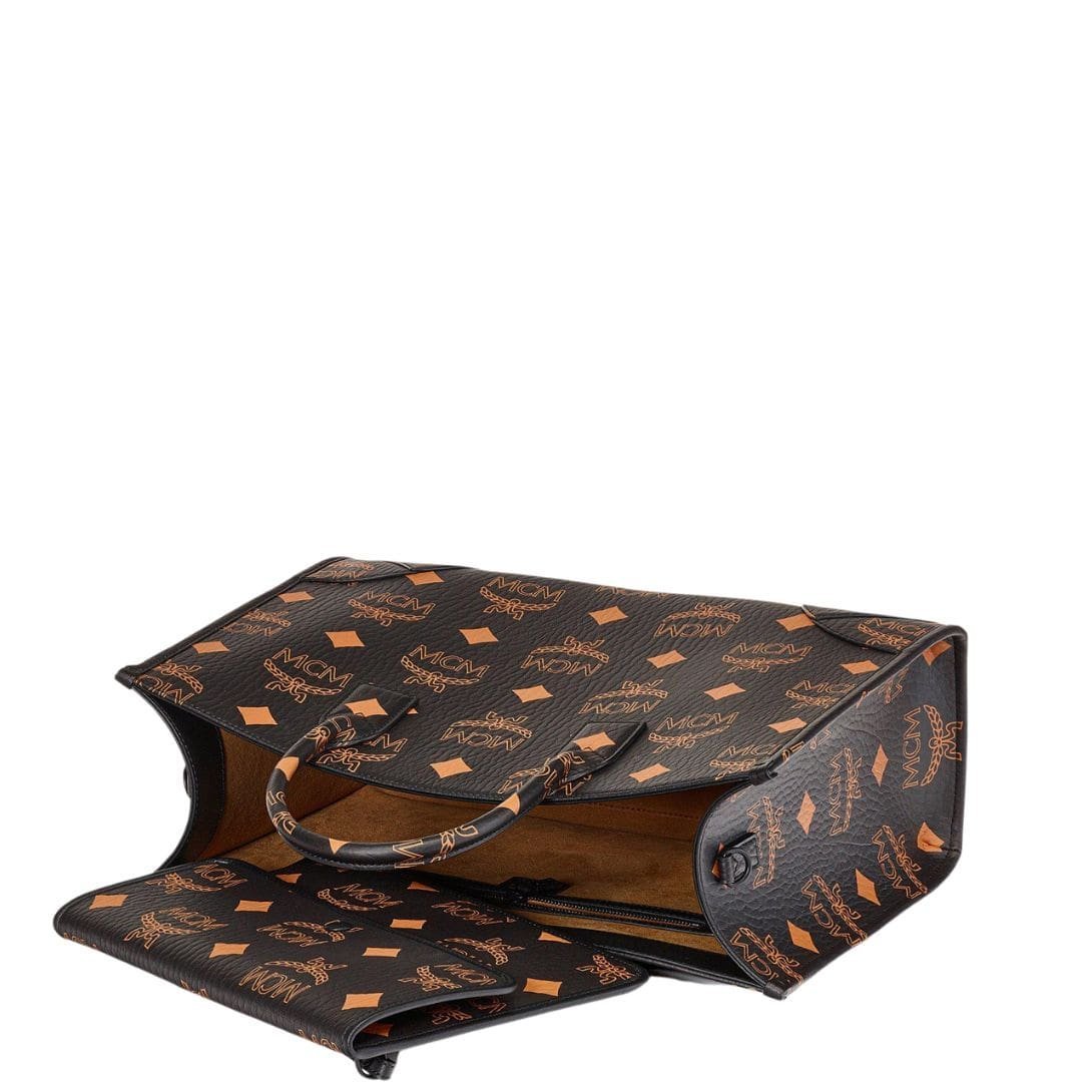 MCM LARGE MUNCHEN TOTE IN MAXI VISETOS BLACK - Image 3