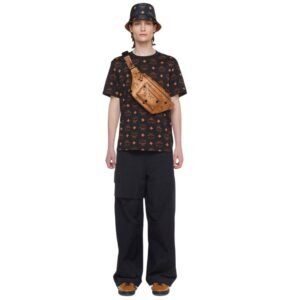 MCM MEDIUM FURSTEN BELT BAG IN MAXI VISETOS COGNAC