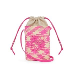 LOEWE SQUARE POCKET ANAGRAM CHECKS IN IRACA PALM AND CLASSIC CALFSKIN