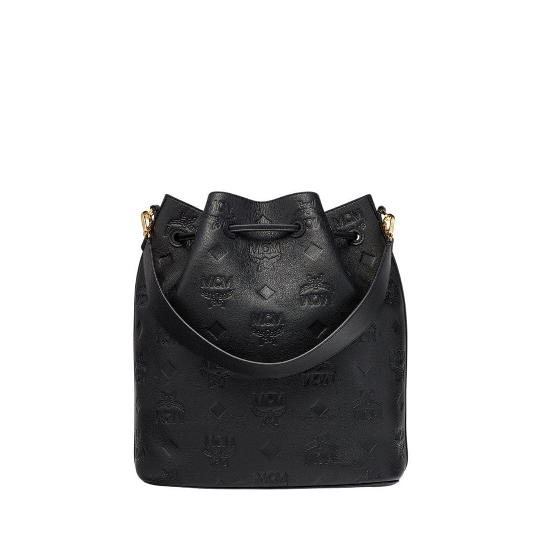 MCM LARGE DESSAU DRAWSTRING IN EMBOSSED MONOGRAM LEATHER BLACK - Image 4