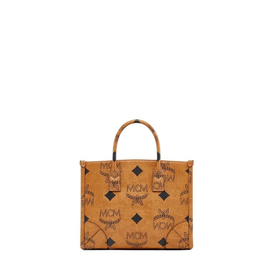 MCM SMALL MÜNCHEN TOTE IN MAXI VISETOS COGNAC - Image 4