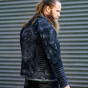 USA Leather Jacket Embossed