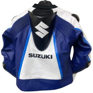 SUZUKI MOTORBIKE RACING LEATHER JACKET BLUE