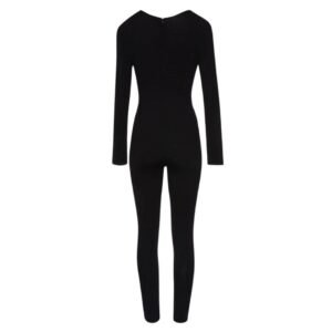 MAGDA BUTRYM SILK KNIT BUSTIER JUMPSUIT IN BLACK