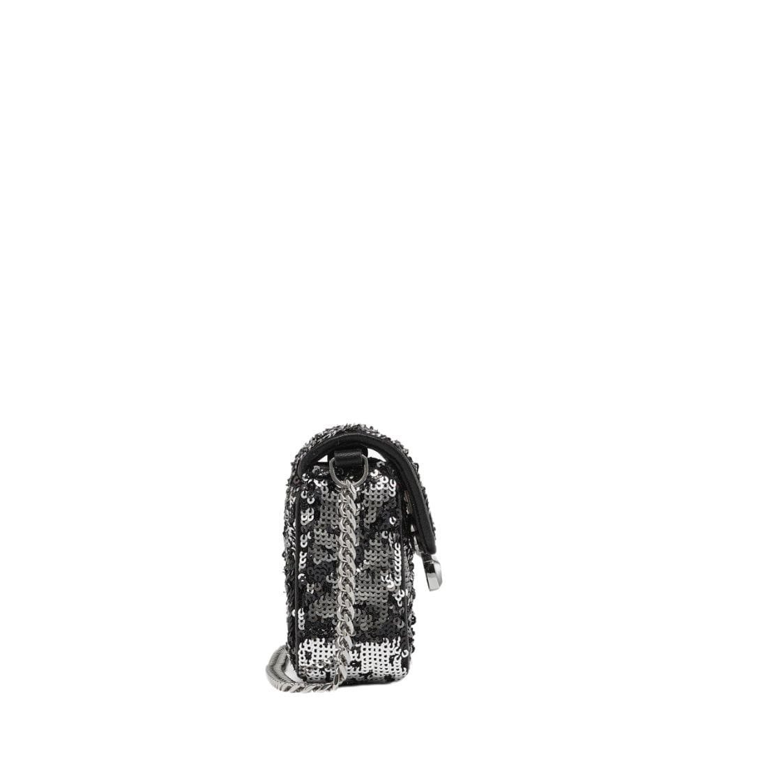 MCM MINI HIMMEL SEQUIN SHOULDER BAG SILVER - Image 3