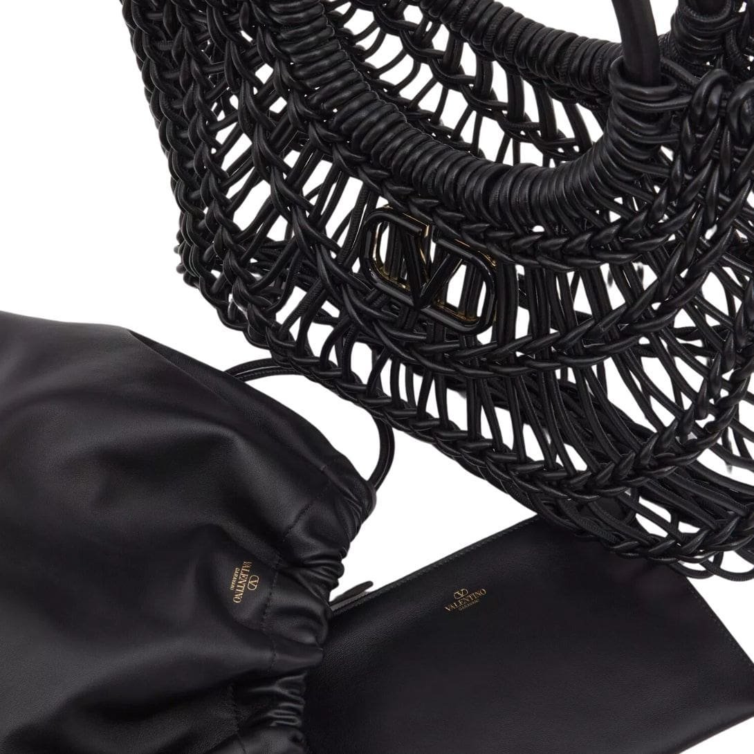 VALENTINO GARAVANI ALLKNOTS WOVEN LEATHER SHOPPER - Image 9