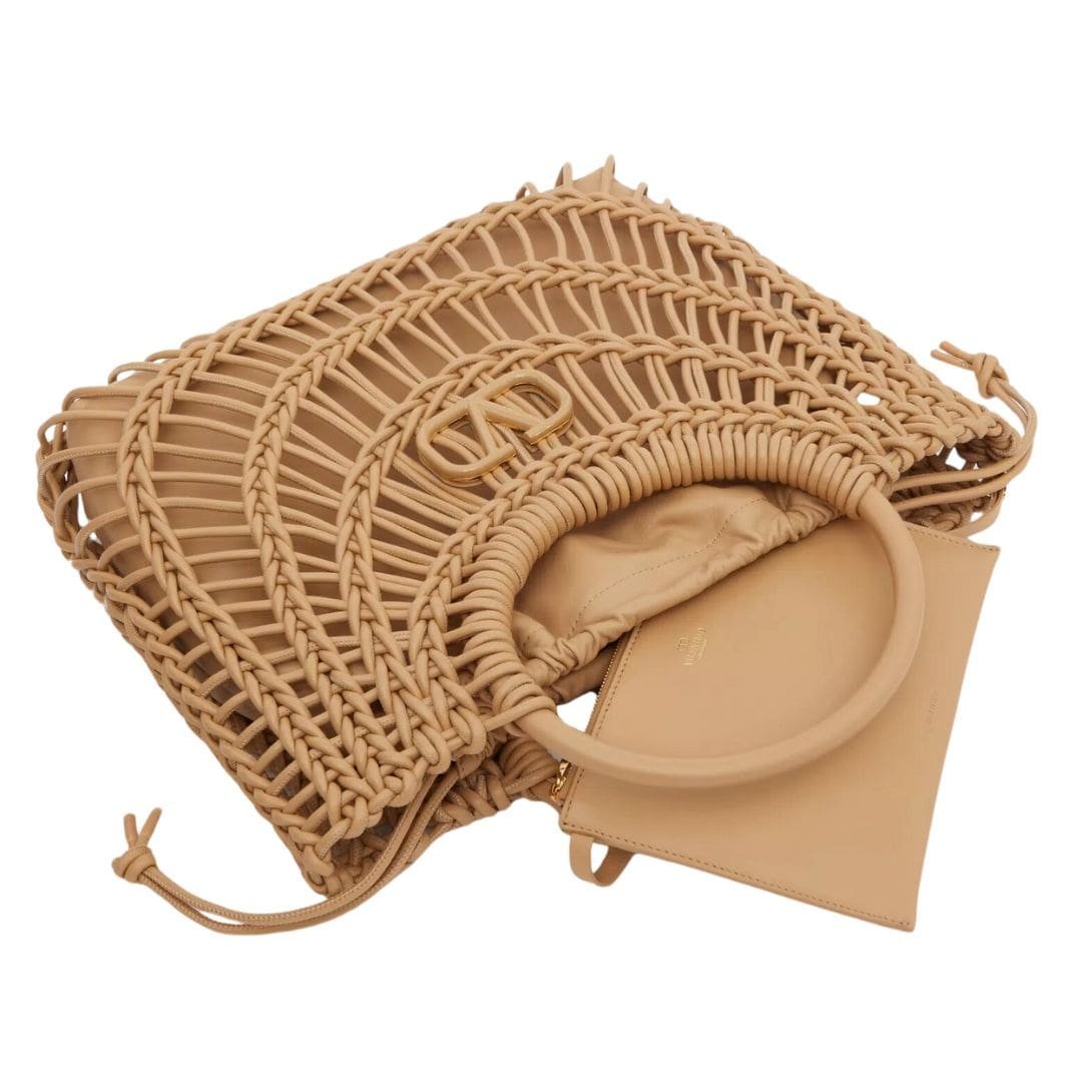 VALENTINO GARAVANI ALLKNOTS WOVEN LEATHER SHOPPER - Image 8