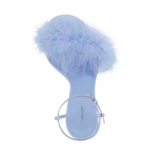 GIVENCHY G CUBE SANDALS IN LEATHER WITH FEATHERS