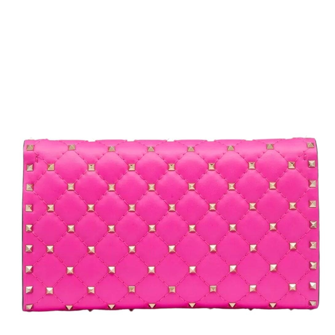 VALENTINO GARAVANI ROCKSTUD SPIKE NAPPA LEATHER CROSSBODY CLUTCH BAG - Image 4