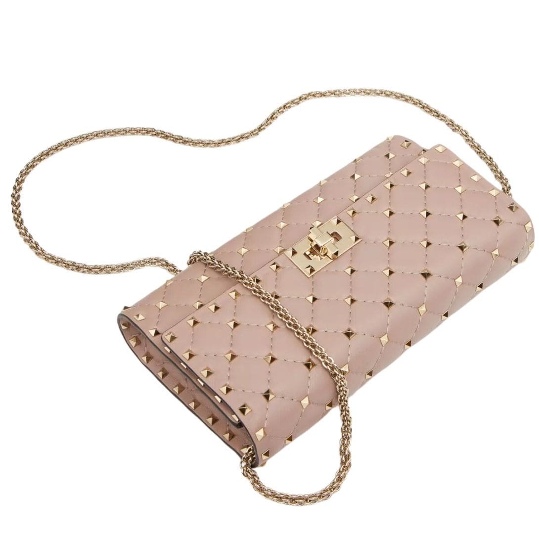VALENTINO GARAVANI ROCKSTUD SPIKE NAPPA LEATHER CROSSBODY CLUTCH BAG - Image 5