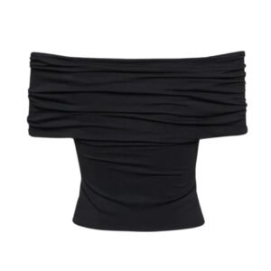 MAGDA BUTRYM OFF SHOULDER JERSEY TOP IN BLACK