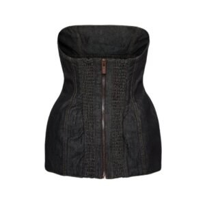 MAGDA BUTRYM STRAPLESS HOURGLASS CORSET IN INDIGO