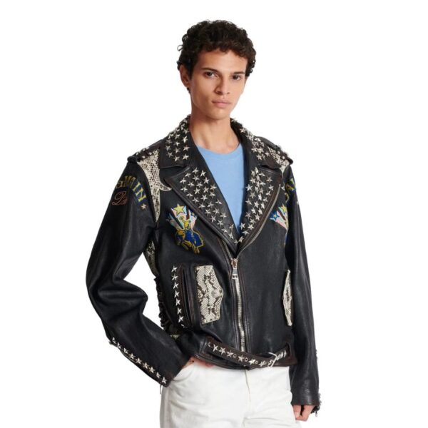 BALMAIN WESTERN LEATHER BIKER JACKET - Image 5