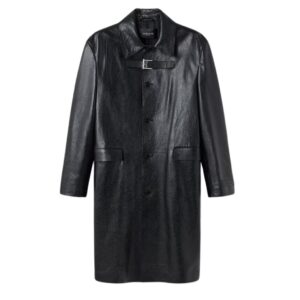 VERSACE LONG LEATHER COAT